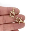 Cute Summer Sea Turtle Pendant Necklace CZ Zircon Gold Plated Animal Tortoise Accessories Hip Hop Party Gift Jewelry Making 6
