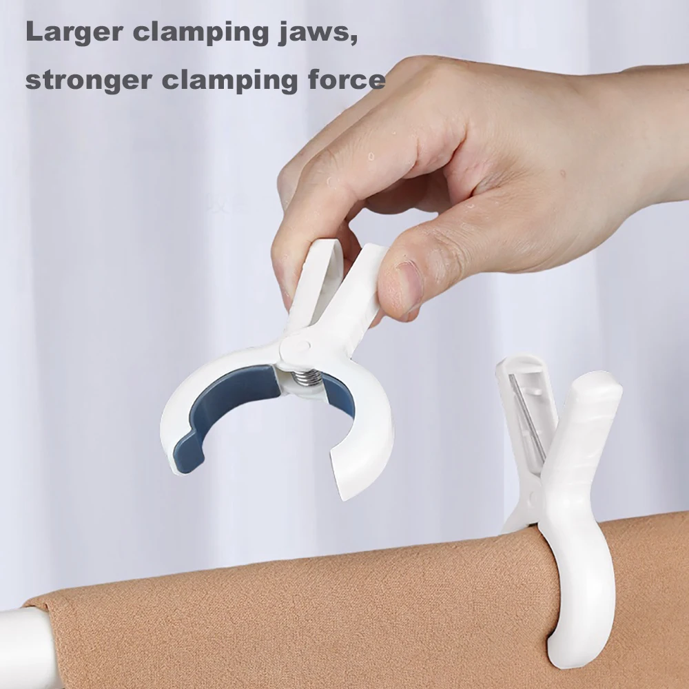 6pcs Beach Towel Clips Plastic Clothes Pins with Strong Anti-Rust Springs Heavy Duty Windproof Laundry Clothespins Fixed Peg