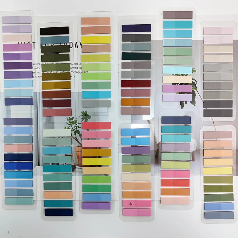 2400Pcs Stationery Index Tabs Self Adhesive Page Markers Transparent Waterproof Sticky Notes Classify Files Flags Posted It 2