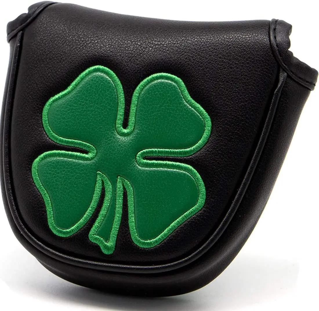 

Golf 4 Leaf Clover Golf Mallet Putter Cover Headcover Club Protector Magnetic Clover