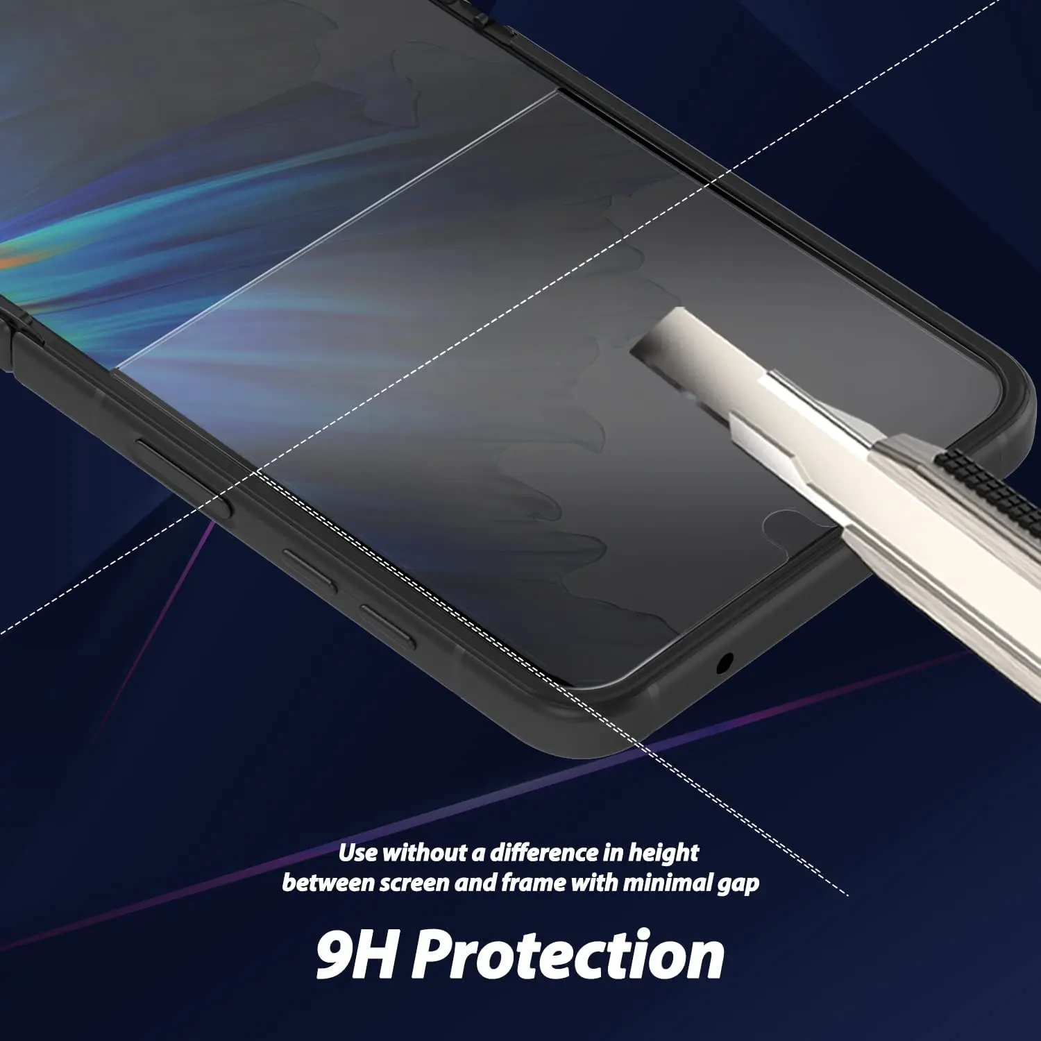 2pcs for Galaxy Z Flip 4 2022, Full Coverage Tempered Inner Glass [Easy Install] by Whitestone for Samsung Galaxy- 1pck