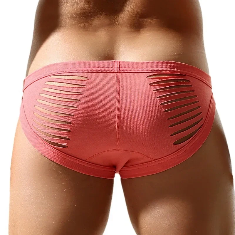 Men Swim Trunks Sexy Hollowed Out Solid Color Comfortable Boxer Briefs Bikini Beach Shorts Swimsuits Underpants swim shorts men swimsuit