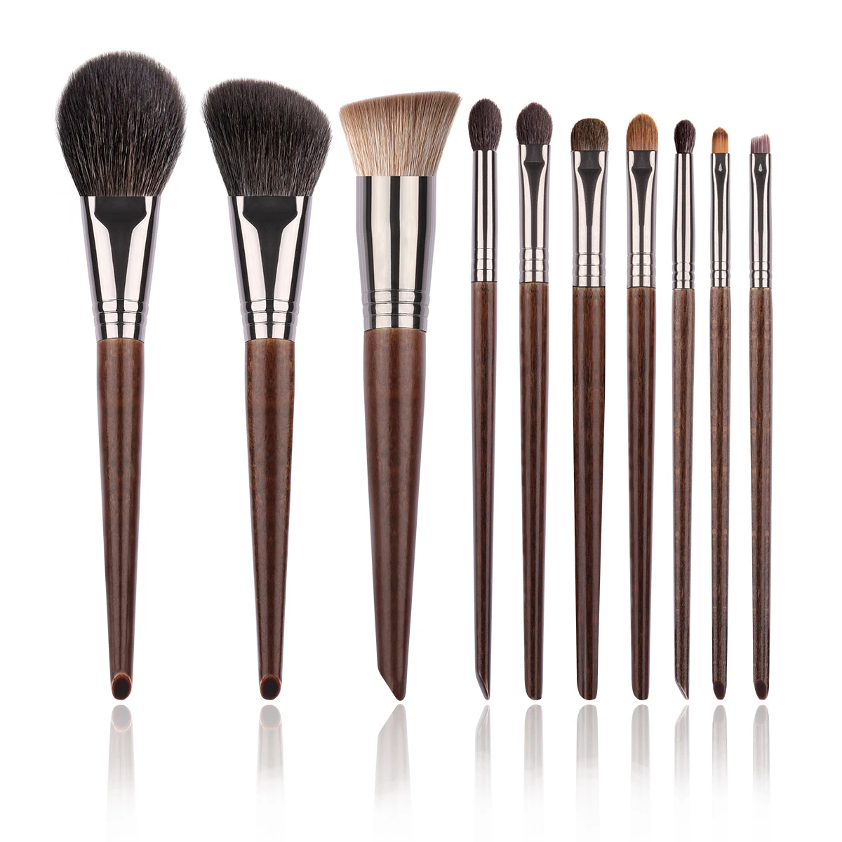 OVW10pcsMakeUpBrusheswithBagEyeShadowEyelinerEyelashBlusher