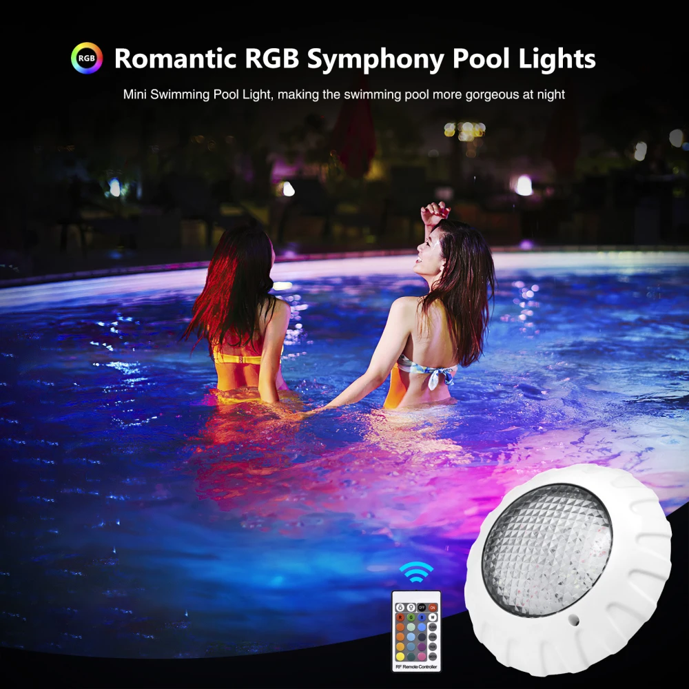 38W Led Swimming Pool Light IP68 Waterproof 12V RGB Color Changing Underwater Light With Remote Controller Lighting submersible led lights with remote