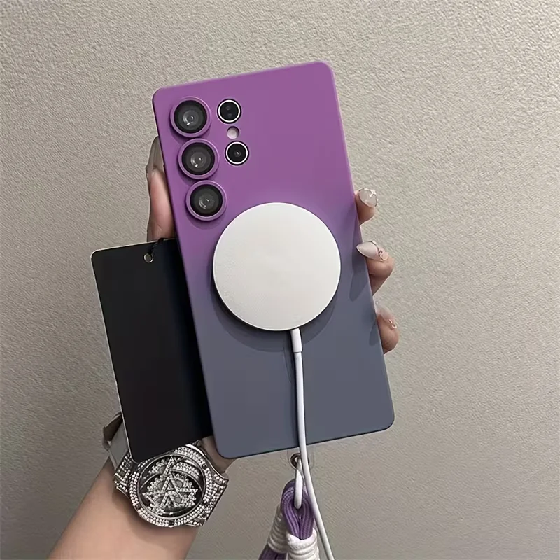 Enhanced Dual-Color Wireless Charging Phone Case with All-Inclusive Lanyard
