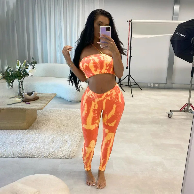 

European-American Two-Piece Women's New Printed Slim Fashion Casual Suit