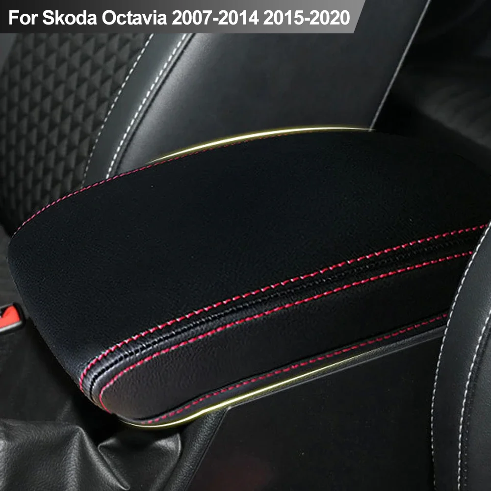 Enhanced Car Armrest Box Center Console Microfiber Leather Cover