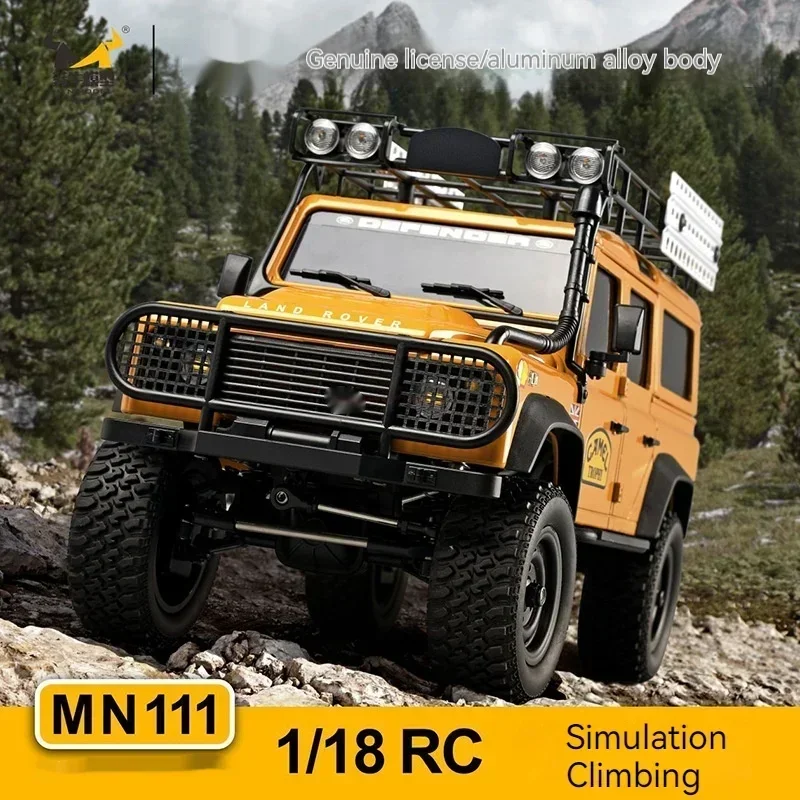 알루미늄 바디 쉘 4wd 180 모터 LED 라이트 포털 Axl 리모컨 클라이밍 자동차 완구, Mn111 RC카 D90 D110 키트 버전 1/18