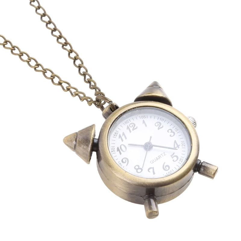 Alarm Clock Watches Chain Necklace Unisex Decor Gifts