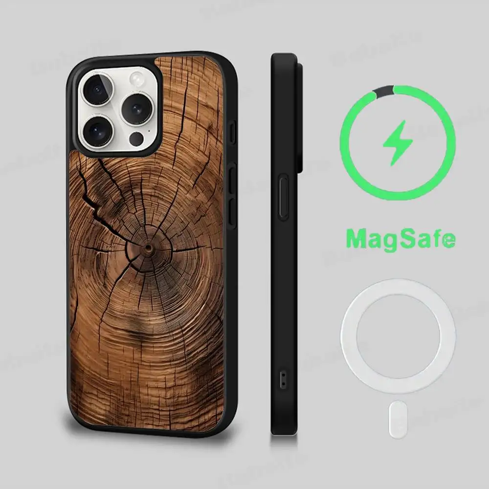 Wood Texture Art MagSafe Phone Case - Shockproof Cover