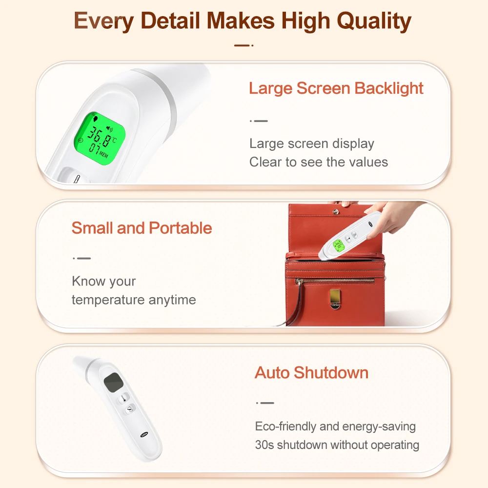 Cofoe Digital Infrared Fever Thermometer Medical Household Infant Adult Forehead Non-contact Body Temperature Ear Thermometer digital thermometer