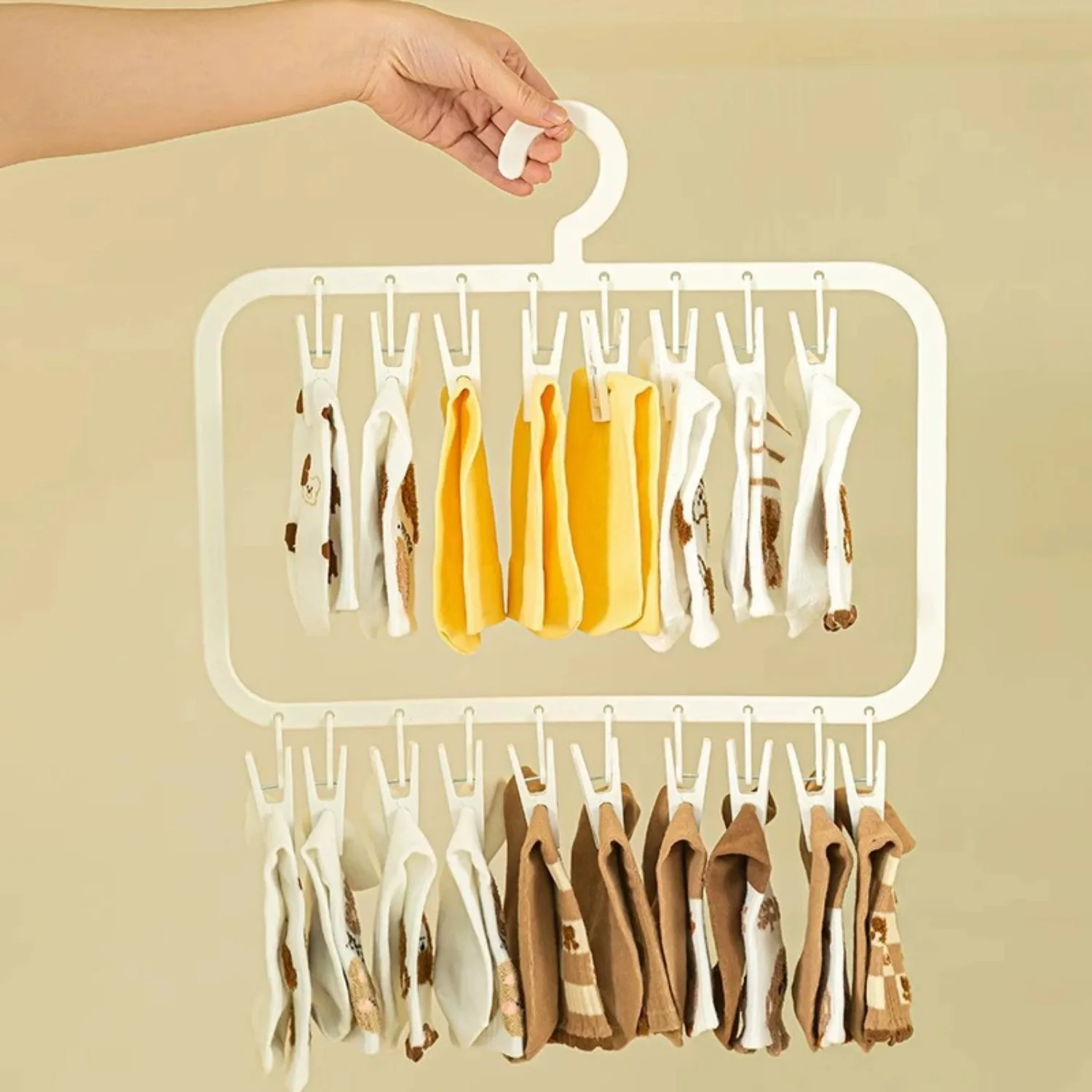 Multifunctional Detachable Drying Rack Multi-clip Sock Drying Rack Saves Space Clothes Drying Rack Suitable for Adults and Baby 3