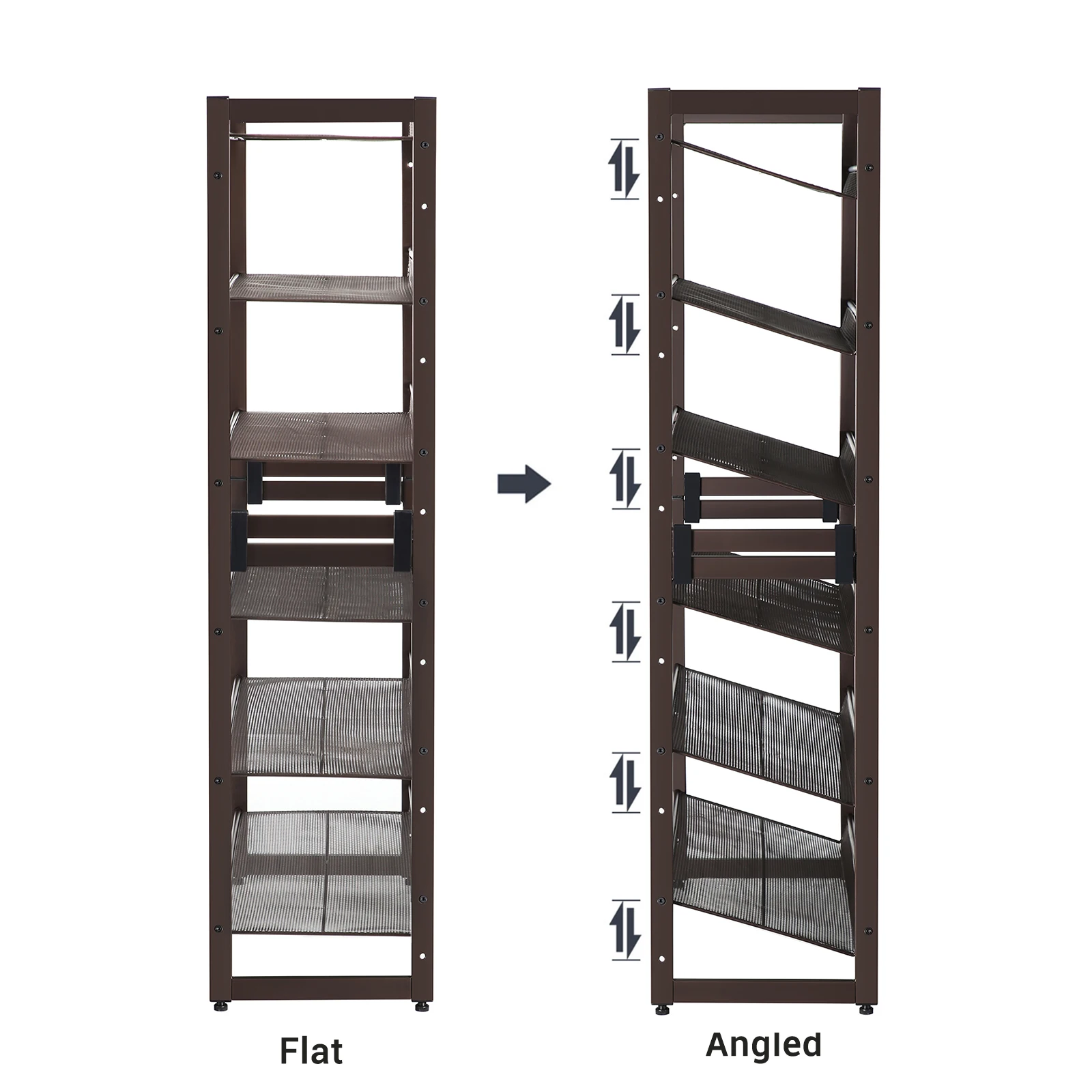 SONGMICS 6-Tier Shoe Rack Storage, Metal Shoe Organizer Stand for Garage, Entryway, Set of 2 3-Tier Stackable Shoe Rack Shelf 5
