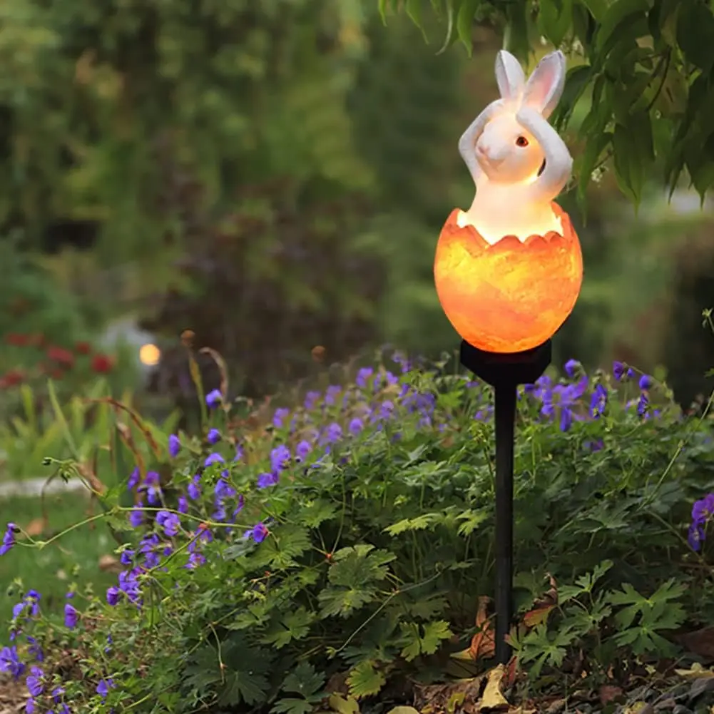 Easter Bunny Solar Ground light Outdoor Lawn Lamp Floor Lamp Cartoon Animal Rabbit Decorative Garden Courtyard Landscape ﻿