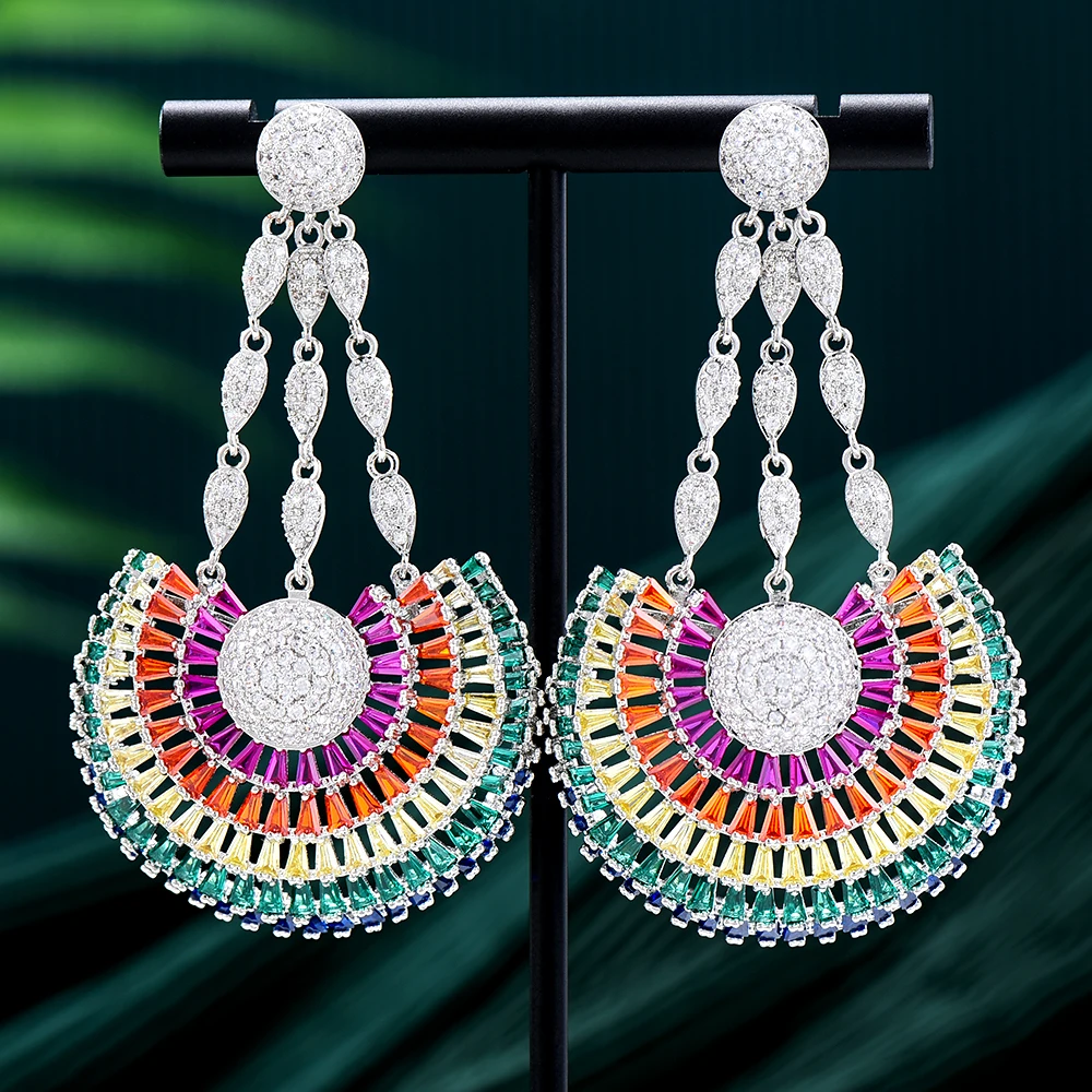 Missvikki Luxury Crystal Romantic Big Earrings for Women Bridal Drop Dangling Earrings Party Wedding Fashion Jewelry Gifts