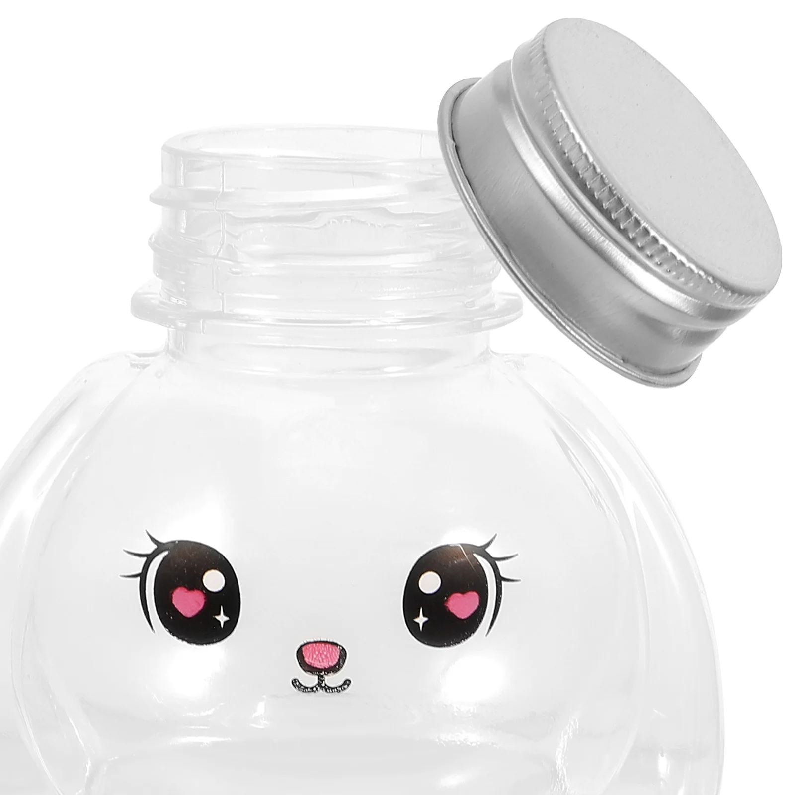 5 Pcs Rabbit Transparent Special-shaped Bottle Milk Water Bottles The Pet Juice Containers for Party 4