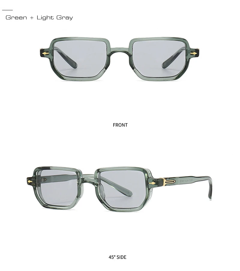 SHAUNA Ins Popular Fashion Rectangle Sunglasses Women Shades UV400 Retro Gradient Men Square Trending Rivets Sun Glasses_voghion.com
