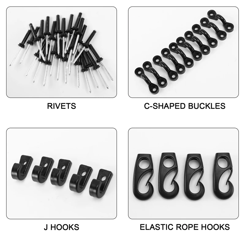 

Семейный комплект глаз, каяк, нейлоновая Растяжка, петля для палубы с крючками, зажимы, ранцевые крючки для Каяка, лодки, рыбалки