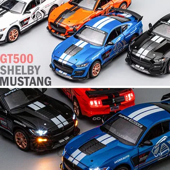 1/24 Ford Mustang Viper GT500 Alloy Car Model Muscle Car Metal Die-Casting Sound And Light Children’S Toy Collection Gift Boy