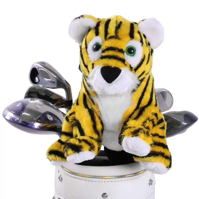 

Funny Golf Driver Headcover Cartoon Tiger Driver Headcover Stuffed Golf Club Covers For Woods Functional Golf Accessories Fit
