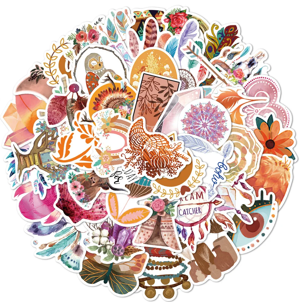 

10/30/50PCS Fashion Boho Style Stickers Waterproof Graffiti Toy Stickers Luggage Scooter Stickers Wholesale