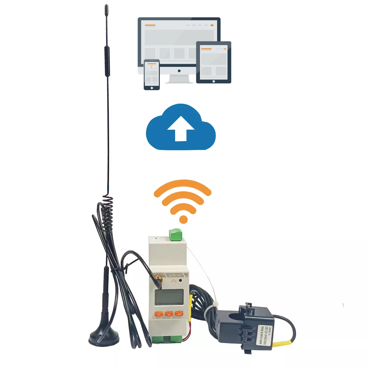 

WIFI Communication Wireless Electric Meter 100A Input Single Phase Energy Meter External 16mm CT For EMS