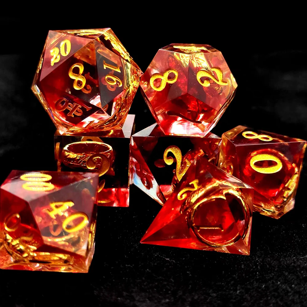

Ring Patterns Sharp Edge Number Polyhedral Resin Dice D&D Dice Set For Dungeon and Dragon Pathfinder Role Playing Game(RPG)/MTG