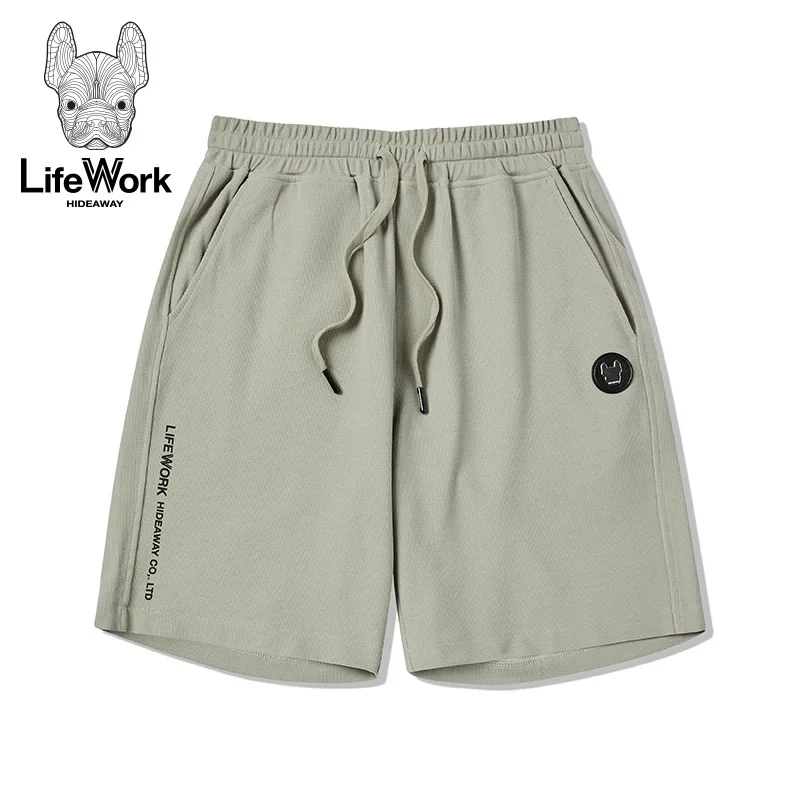 Lifework 남성용 얇은 반바지, 루즈한 캐주얼 스포츠 카프리, 편안하고 통기성 좋은 단색 바지, 여름