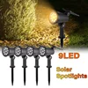 Outdoor Solar Spotlight 9LEDs Brightness Adjustable Spot Lights IP65 Waterproof Solar Spotlight for Garden Patios Porches 1