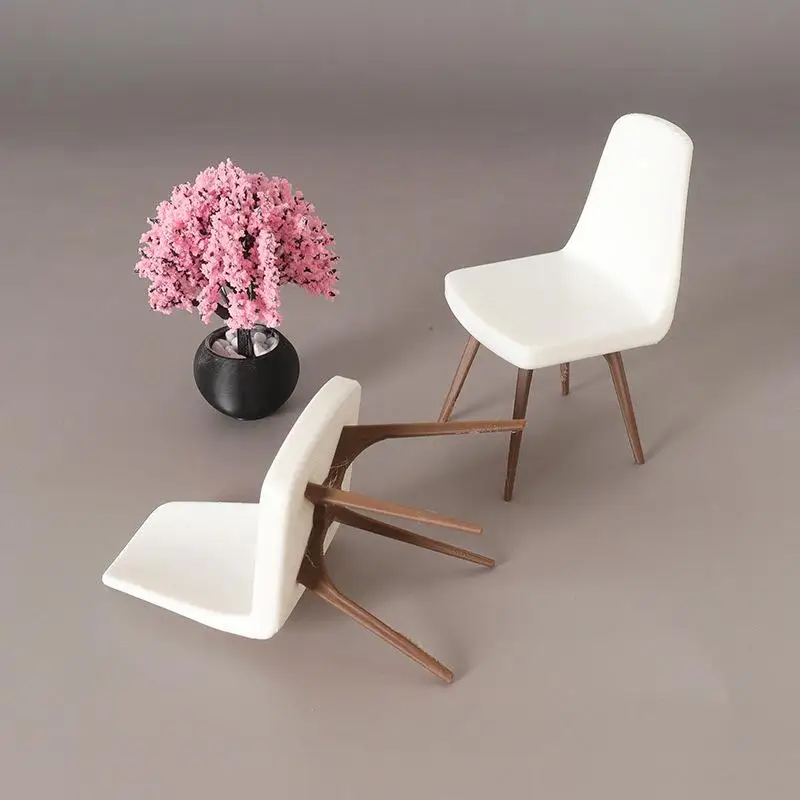 1/12 Dollhouse Mini Chair Model - Simulation Micro Furniture Decoration Dolls House Scene Construction Props Toy Accessories