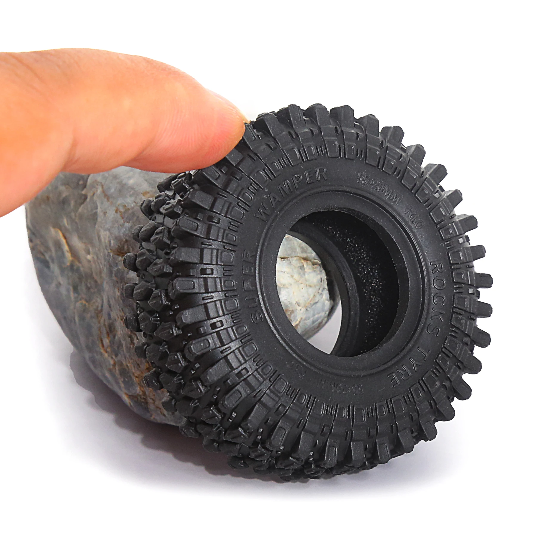 Pneus Crawler RED SPIDER 1.0 55mm Super Souples pour SCX24 TRX4M
