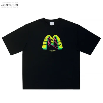 Vintage Women's Tshirts Unisex Funny Graphic Hip Hop Print Cool Gothic Short Sleeves T-Shirt Oversize Cotton T Shirt Fashion Y2k 1