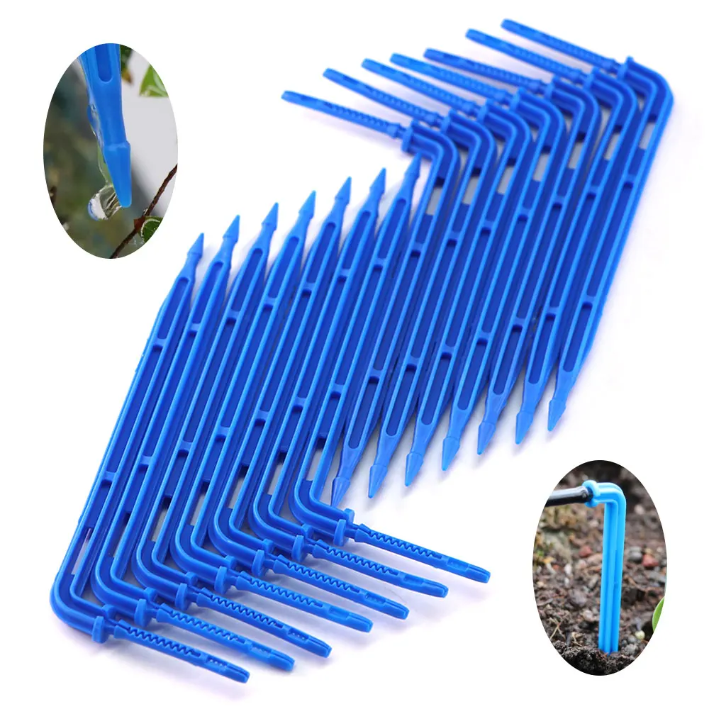 Garden Sprinkler 50pcs 3/5mm Hose Bend Arrow 1/8'' Drip Emitter Dripper for Greenhouse Bonsai Micro Irrigation