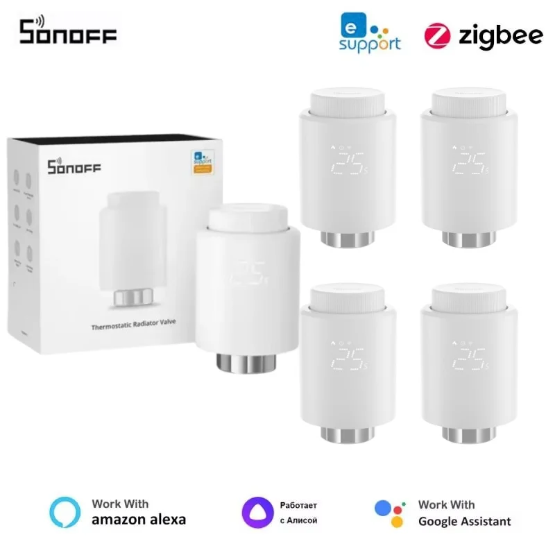1-6PCS SONOFF TRVZB Zigbee วาล์วหม้อน้ํา Thermostatic สมาร์ทเครื่องทําความร้อนหน้าแรก Froest ป้องกันระยะไกลควบคุมกลุ่ม eWeLink Alexa 1