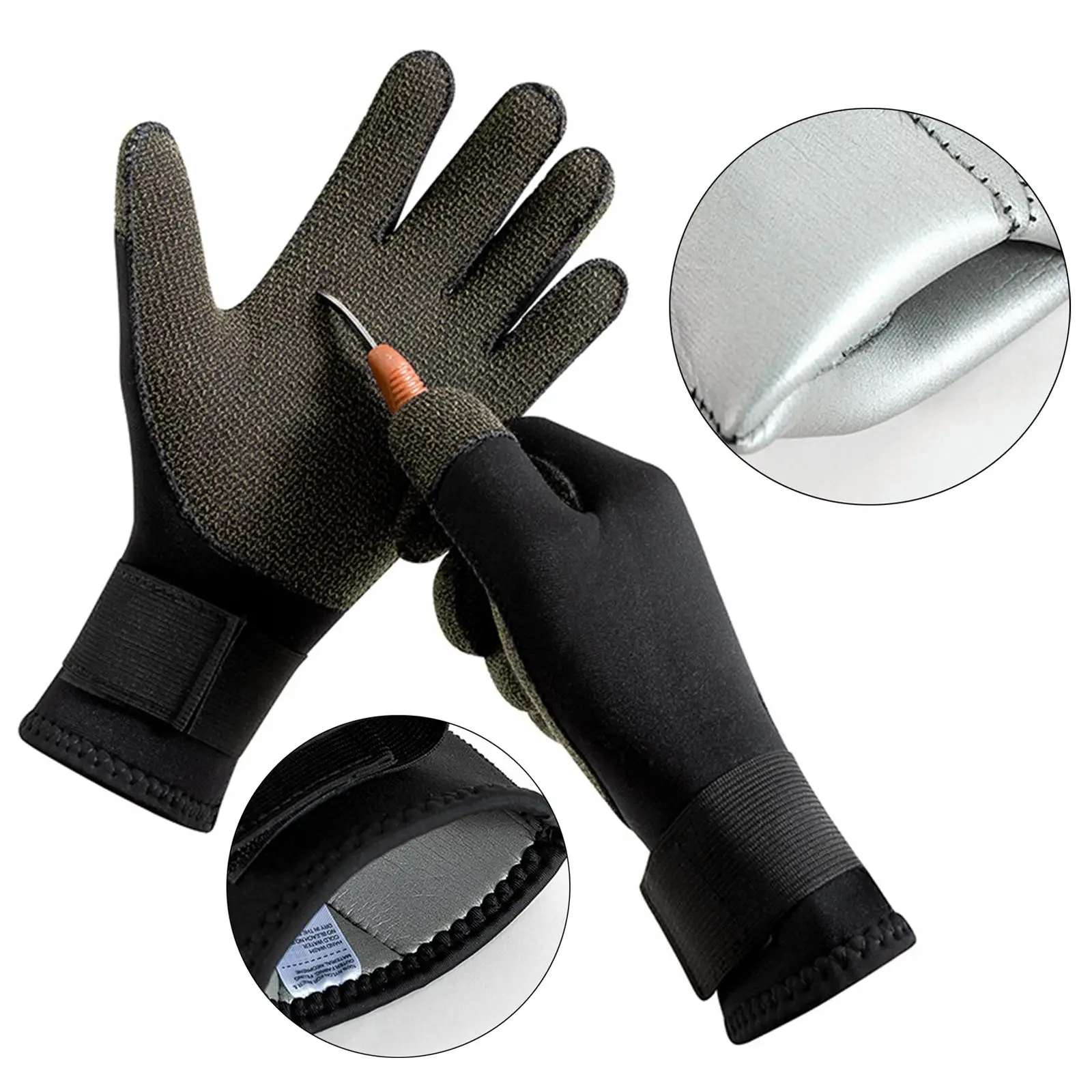 

3mm Neoprene Wetsuit Gloves Wear Resistant Five Finger Gloves Scuba Diving Gloves for Fishing Lap Women Swimming Men Surfing