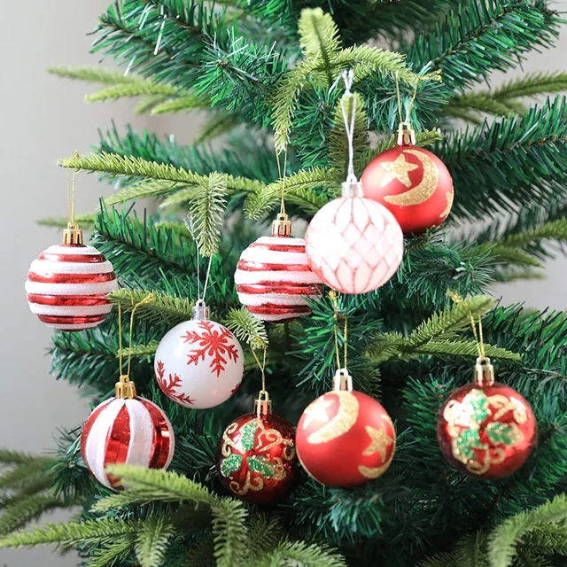 6pcs/box Colorful Christmas Ball Ornaments Xmas Tree Decoration