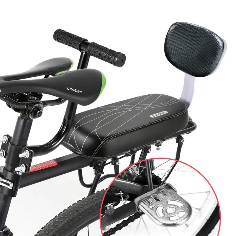 Rear Bicycle Child Seat with Backrest, Armrest, and Footrests