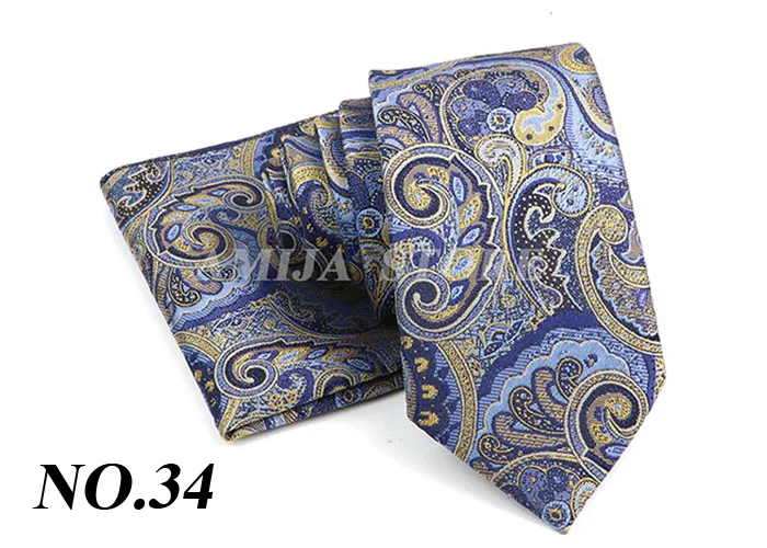 Blau rot grün Paisley Krawatten für Männer Luxus Jacquard Krawatte & Einst ecktuch Set Herren Hochzeits feier Krawatte Geschenke für Männer Anzug täglich – Detail 36