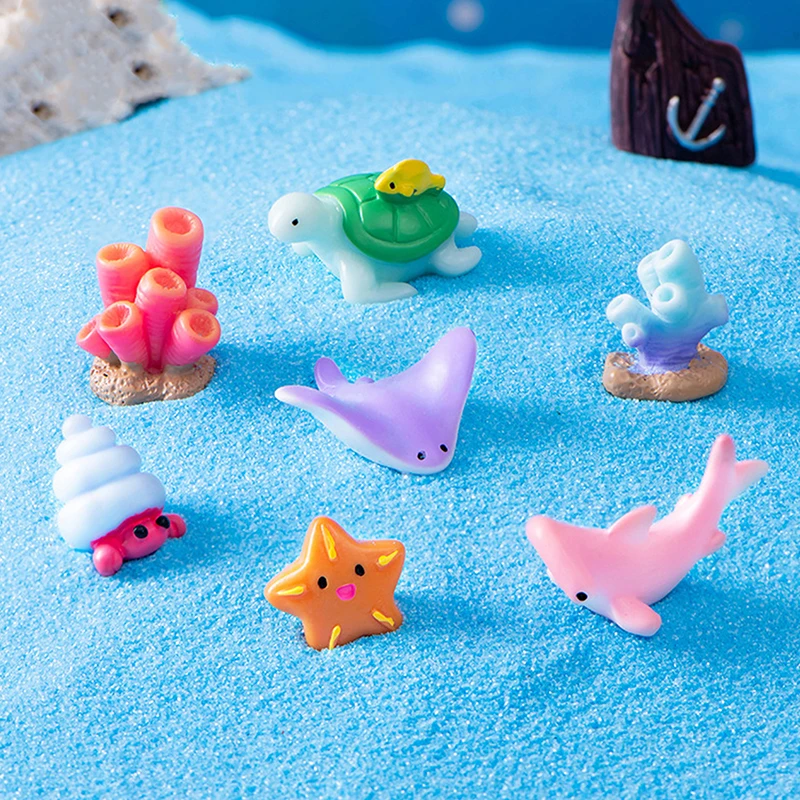 36pcs Mini Figurines D'Océan, 18 Styles Petites Figurines Miniatures D'Animaux Marins En Résine Ornements D'Animaux Marins Pour Maison De Poupée Décoration De Jardin En Pot Accessoires De Fête