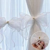 Lace Curtains Bow Ties Tiebacks INS Curtain Buckle White Beautiful Window Curtains Binding Rope Romantic Room Decor 5