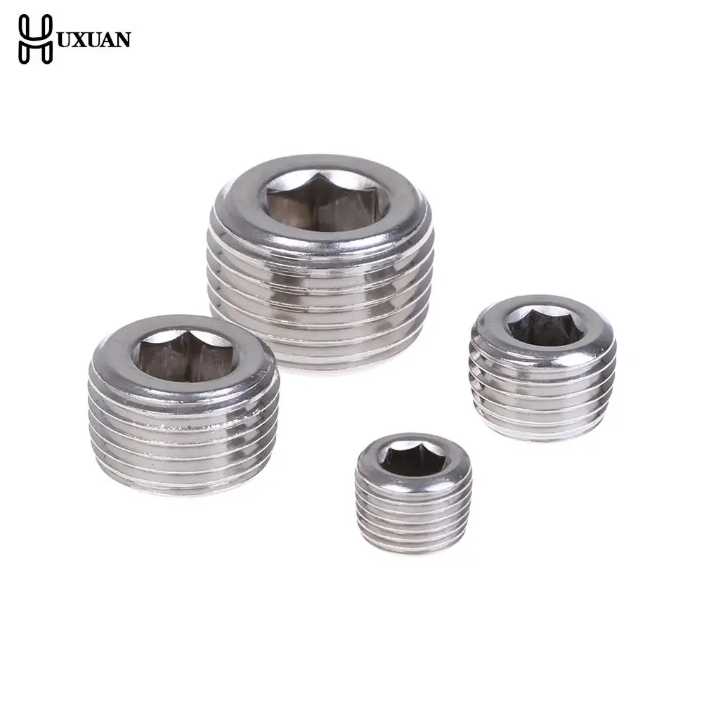 Stainless Steel Pipe Fitting 1/4NPT Male Thread Socket Hex Countersunk Plug 