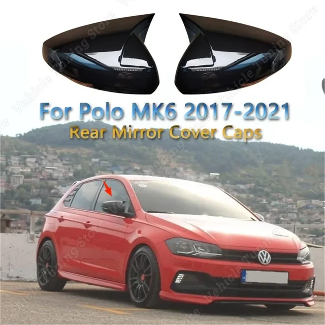 Für Volkswagen POLO MK6 2 stücke Glanz Schwarz Auto Rückspiegel