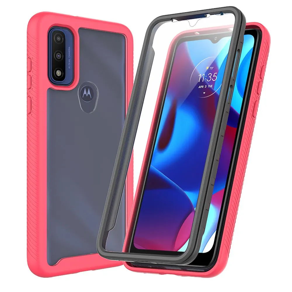 Phone Case Moto G Pure Shockproof Clear PC Built-in Screen Protector TPU Bumper Rugged Defender Cover