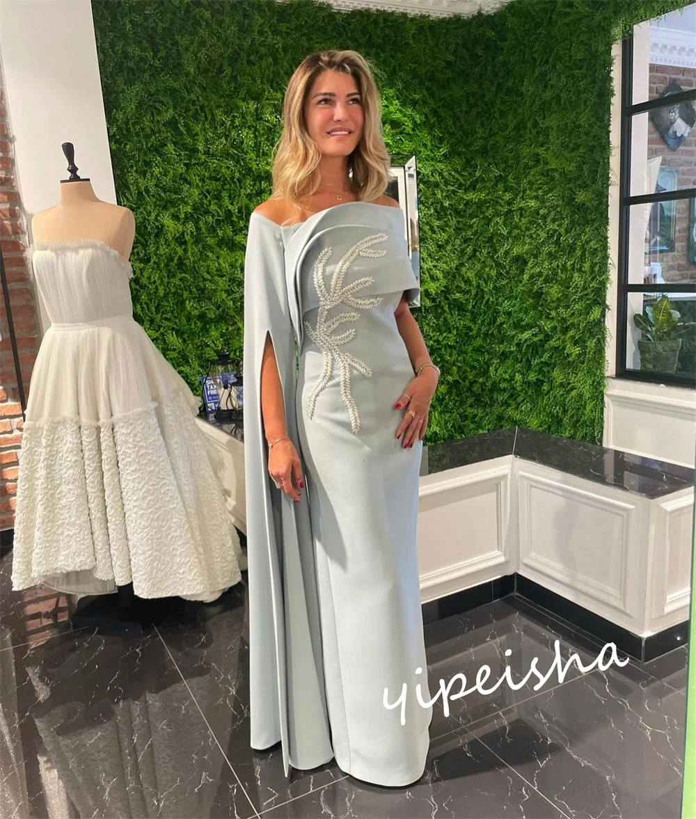 Customized Prom Knitting Pearl Beach Straight Boat Neck Bespoke Occasion Gown Midi Dresses Sc95e39fc806a4d1cb6c122461f38c154m