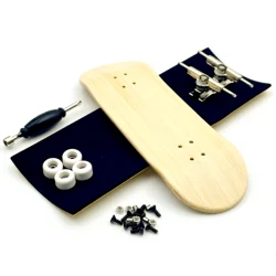 Premium Fingerboard Set - Maple Wood Deck with Metal Trucks & Bearing Wheels (32mm Bamboo)