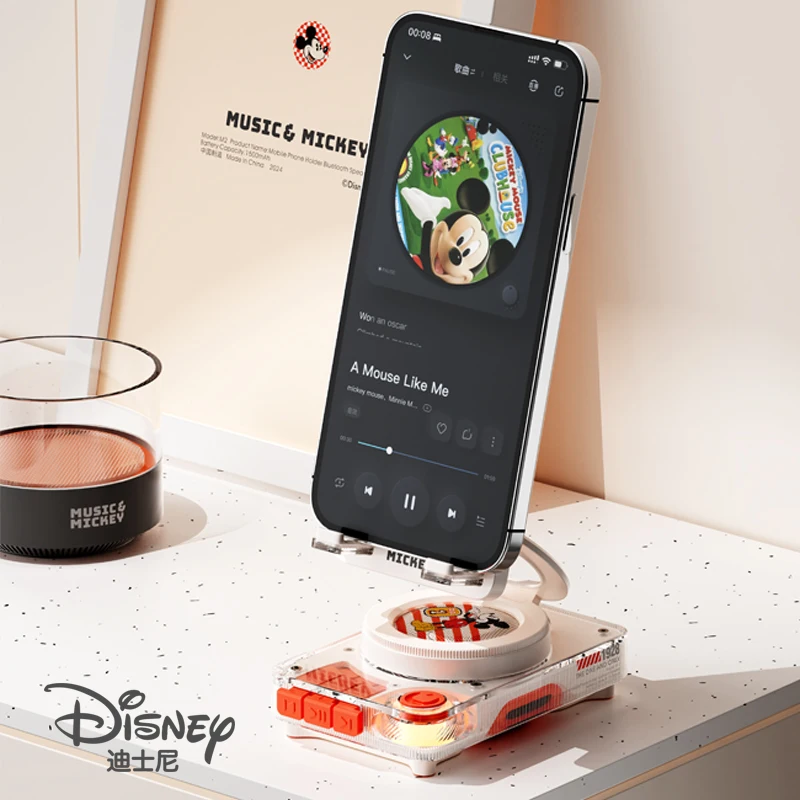 New Disney Speakers Bluetooth Wireless Mickey Speakers Mobile Phone Stand 2 in 1 Bluetooth Audio Heavy Bass Desktop Laptop M-2