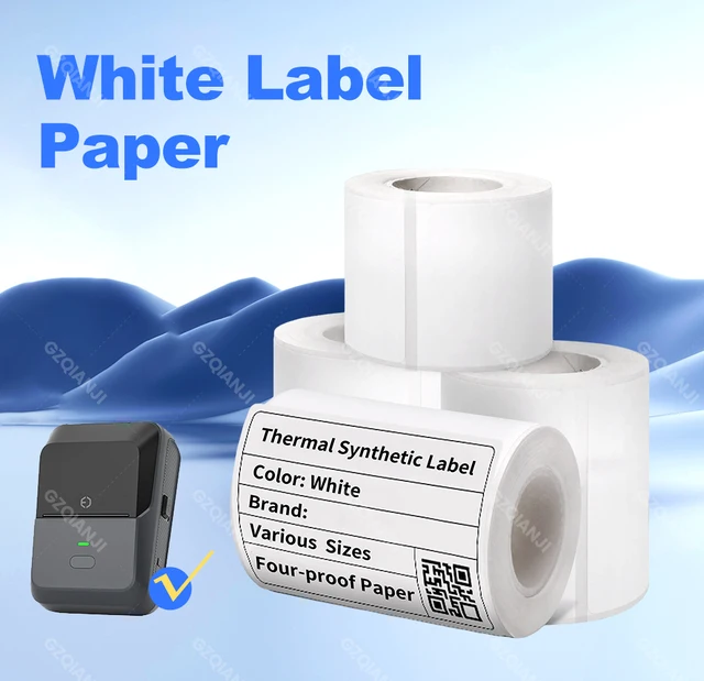 Etichette Termiche Bianche 50x76 Mm | Rotolo Da 500 | Autoadesive Per Codici A Barre, QR, Nomi