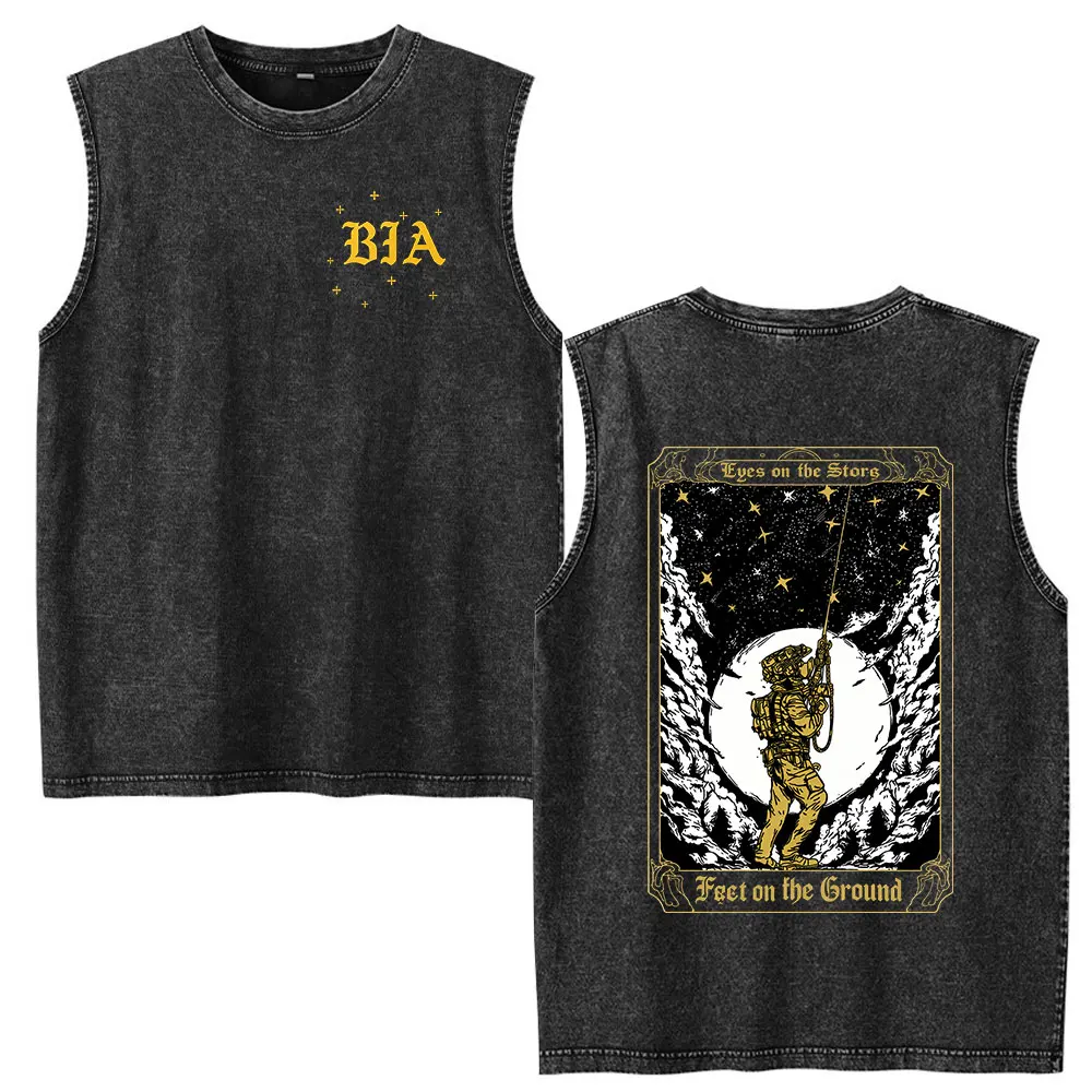 Justicia Brothers in Arms Vintage Acid Washed Tanktops T-Shirts Herren Damen Kleidung Lässige Oversize Ärmellose Westen T-Shirts – Detail 6
