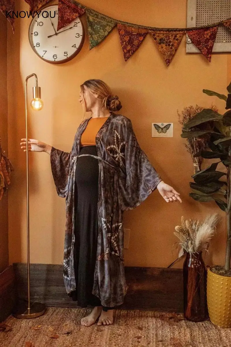 2025 New New Kimono Africa Print Kaftans Dress Cover-Ups Pregnant Woman Cardigan Robe Sexy Holiday Beach Outfits Women Swimwear 5