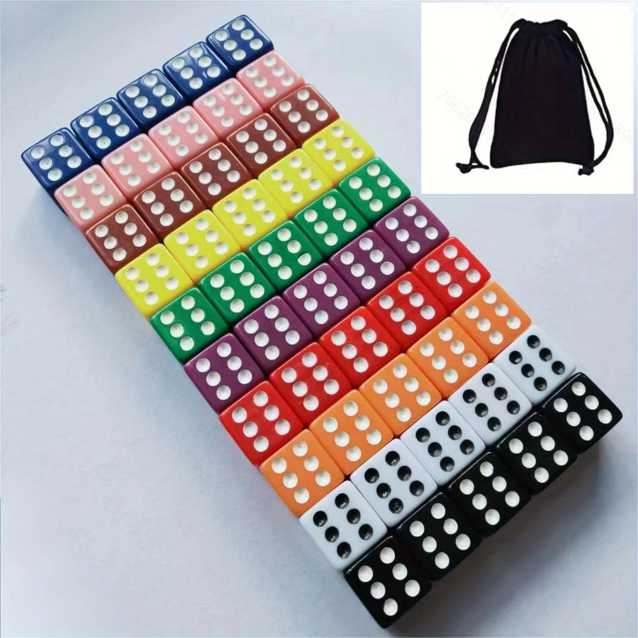 Game Dice Dice Set Acrylic Dice 100 Pieces, 50 Pieces, 10 A Set Of Acrylic Dice 0.62-inch 10 Colors，Free Velvet Storage Bag